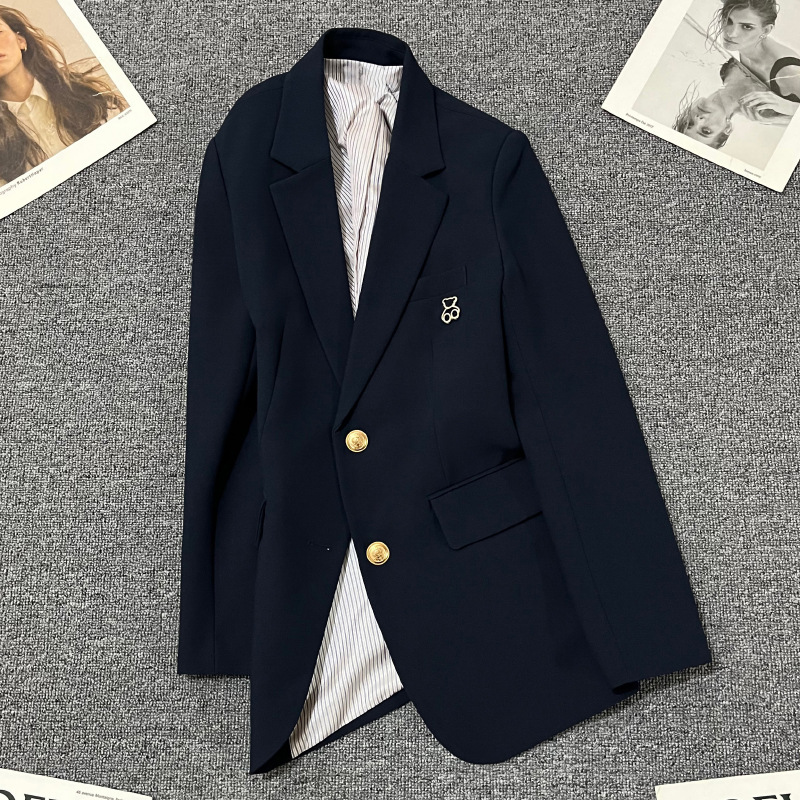 Treasure Blue Super Nice Blazer Women's 2025 Spring and Autumn New Loose College Style Street Casual Fashion Suit