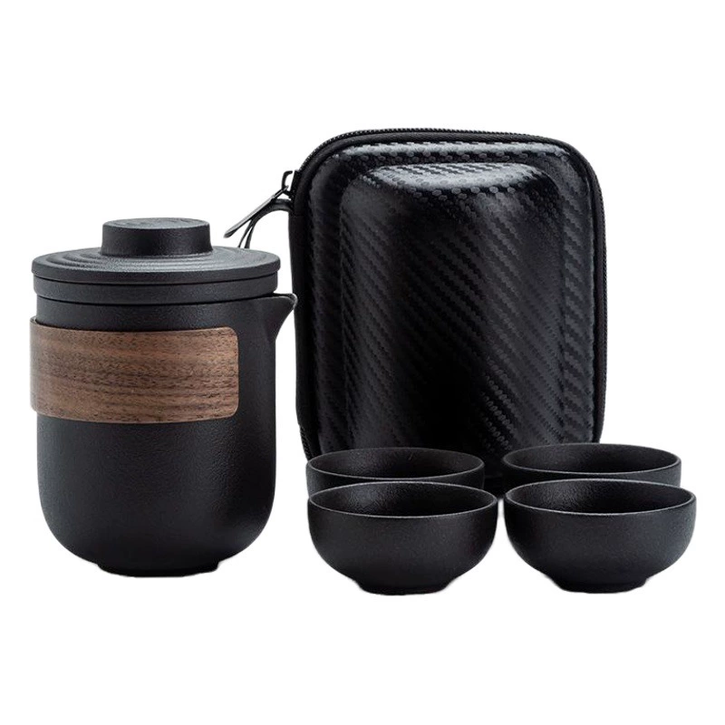 Quick Cup Travel чайный набор Наружный портативный керамический горшок четыре чашки чайного чайного сервиза Dehua Подарки на заказ
