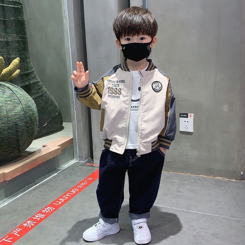男童冲锋衣春秋款2025新款秋季儿童秋装外套工装薄款男孩连帽风衣|undefined