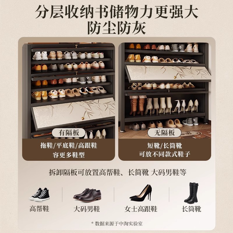 Gabinete de zapatos de acero puerta doméstica estilo antiguo de gran capacidad puerta de entrada de almacenamiento integral contra la pared 2025 nuevo rack de zapatos