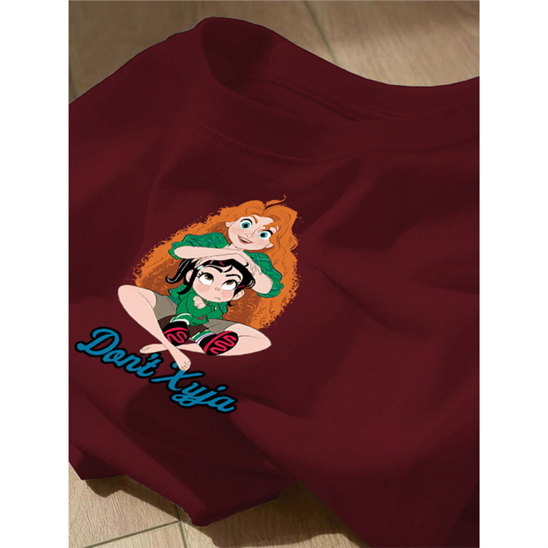 Retro cotton summer design short sleeve T-shirt