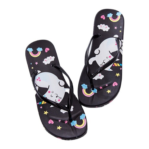 Foreign trade summer flat-soled Korean-style sandals beach slippers flat-heeled flip-flops for outer wear non-slip herringbone fashion women's soft plastic