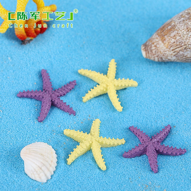 Micro -landscape decoration Mediterranean -style resin striped starfish micro -landscape ornaments Creative resin