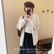 减龄宽松针织开衫韩版春秋温柔两件套温柔风新品吊带背心洋气毛衣