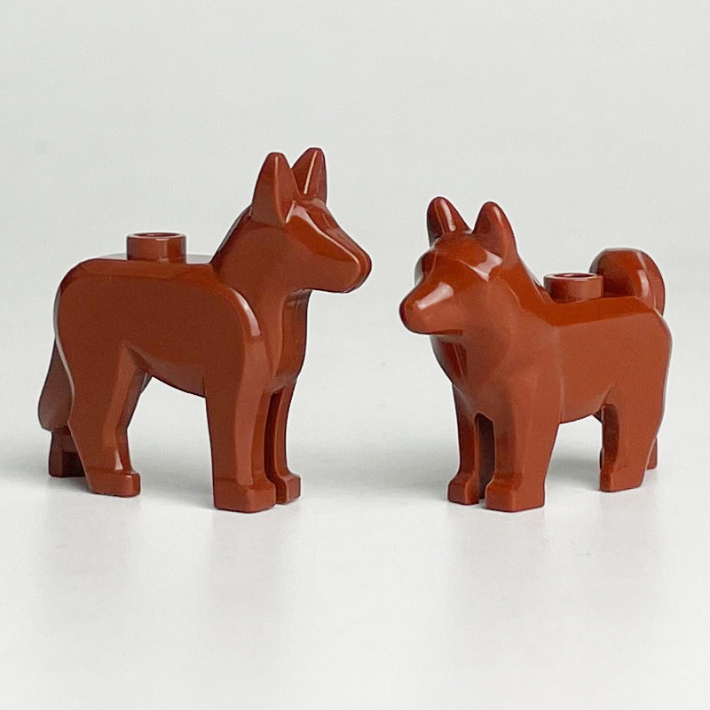 Accesorios para perros marrones Meiko juguetes de partículas pequeñas escudo cinturón soporte modelo de perro de policía bloque mayorista perro de búsqueda y rescate