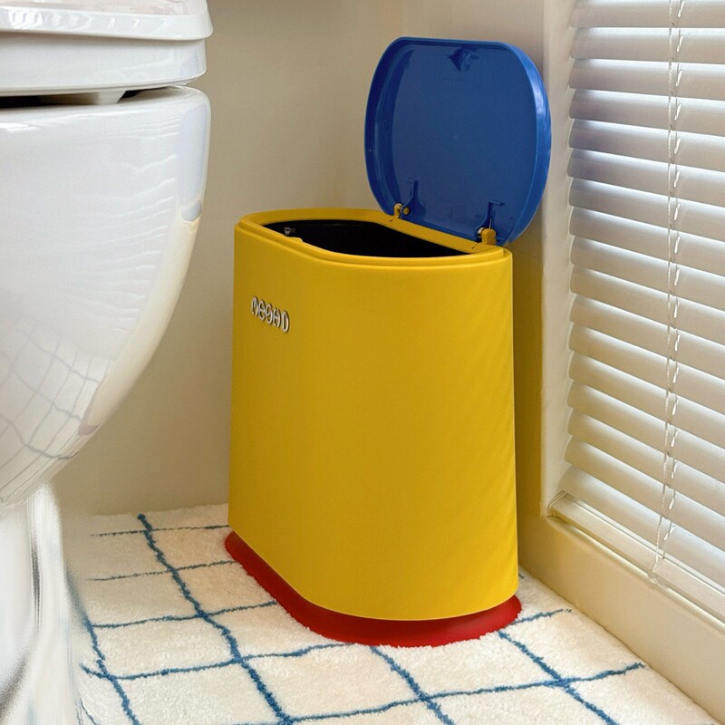 2026 New Model Narrow Gap Trash Can with Lid, Dopamine Style, Large Capacity for Bathroom, Kitchen, Living Room, Household Waste Bin with Lid