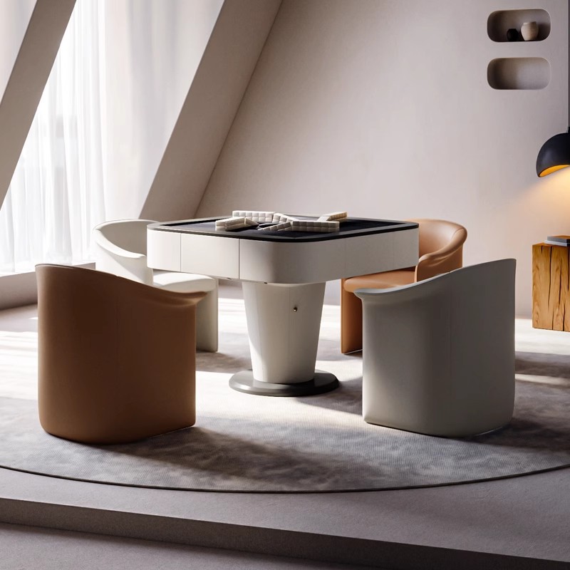 Mesa de mahjong de madera maciza, lujo ligero italiano, hogar de alta gama, montaña rusa multifuncional automática, máquina de mahjong eléctrica, mesa de ajedrez