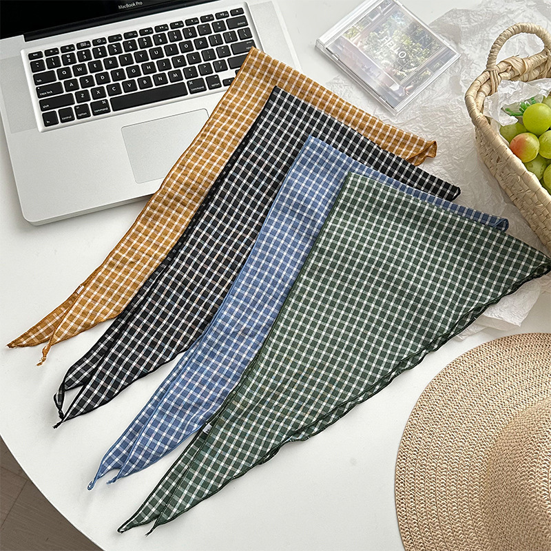 Bufanda triangular babero mujer primavera y otoño nuevo estilo todo-fósforo decoración de moda bufanda pequeña bufanda bufanda a cuadros diadema cinturón
