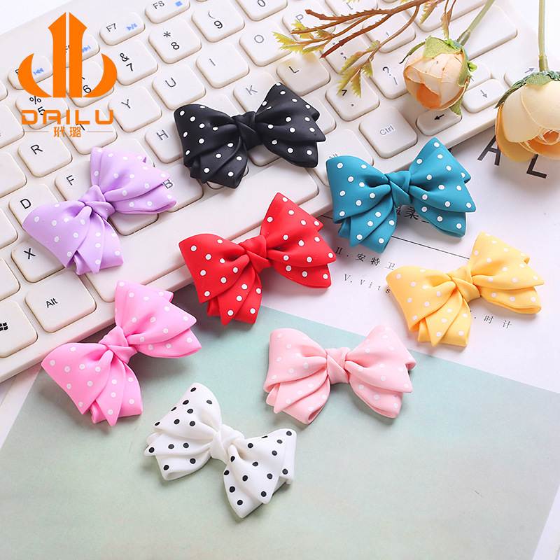 Cartoon Hot Dot Bow Tie diy Phone Case Cream Glue Material Manual Glue Dropping Resin Accessories