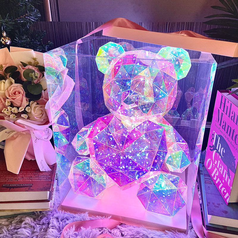 Regalo de cumpleaños para niñas creativo colorido luminoso oso muñeca conejo 520 regalo del Día San Valentín