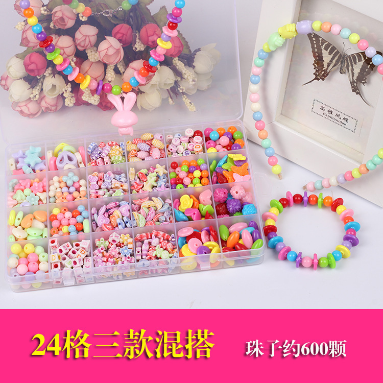 Pulsera de cuentas con cuentas para niños personalizados para mujer material de bricolaje hecho a mano acrílico accesorios con cuentas pequeñas joyas al por mayor