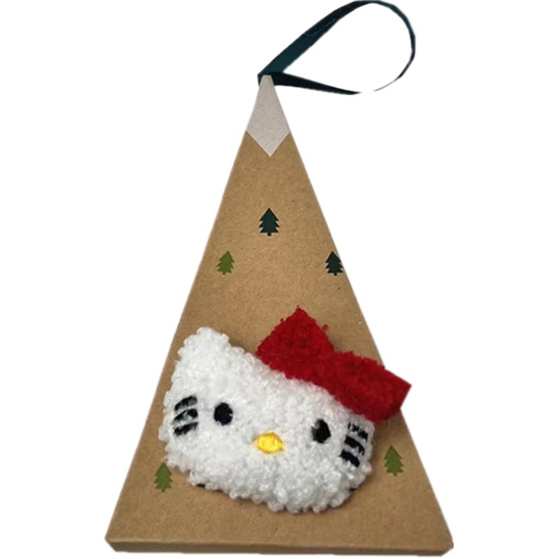 Calcetines de regalo de Navidad estilo caja de regalo de Hello Kitty, estilo pareja, de felpa de coral, de moda en TikTok, para mujer