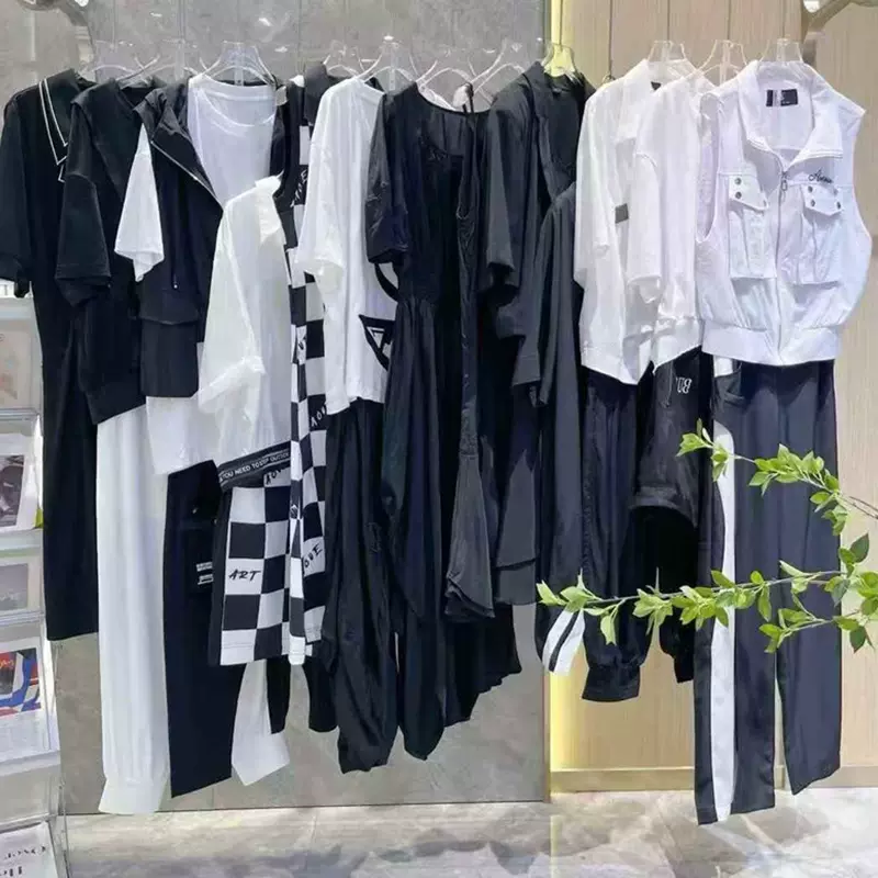 25夏欧E黑白潮牌个性女王范连衣裙上衣裤裙马甲外套实体店直播货