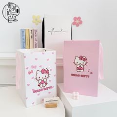 七夕情人节礼物KT手提袋鲜花束包装袋情人节礼物花盒花艺diy资材