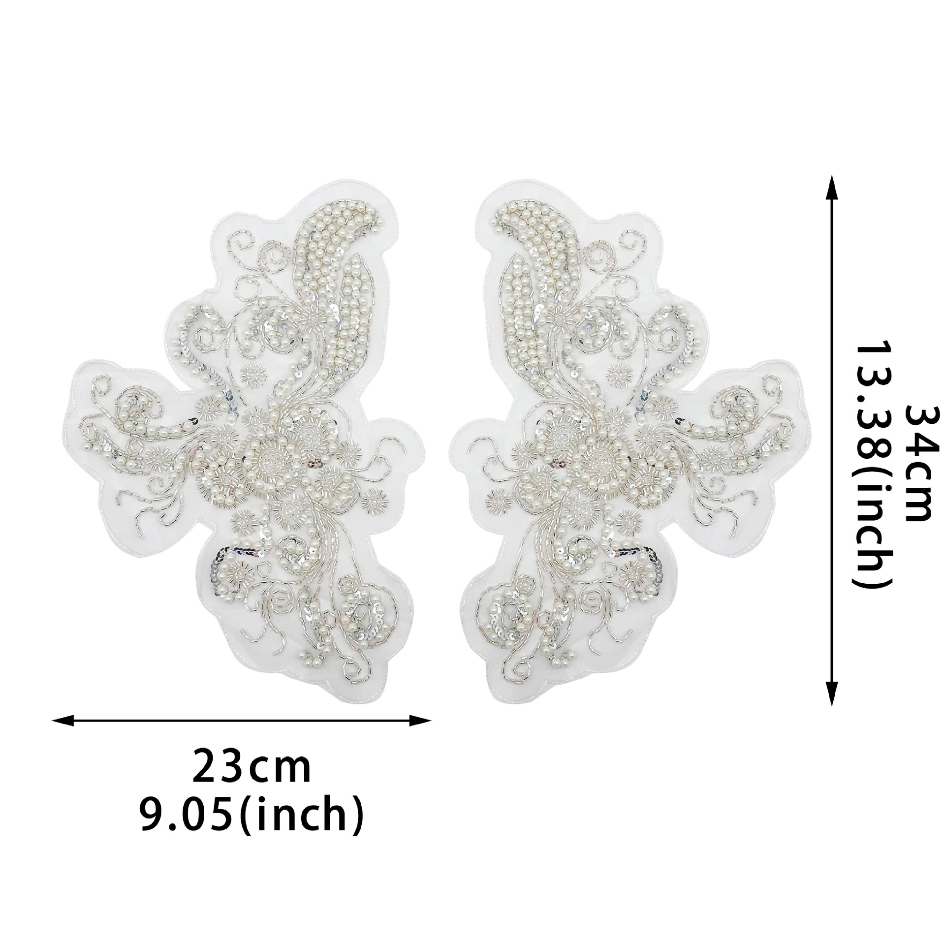 Europa y América industria pesada bordada cuello de perlas flores de tela grande collar de perlas vestido vestido de boda vestido de camisa decoración