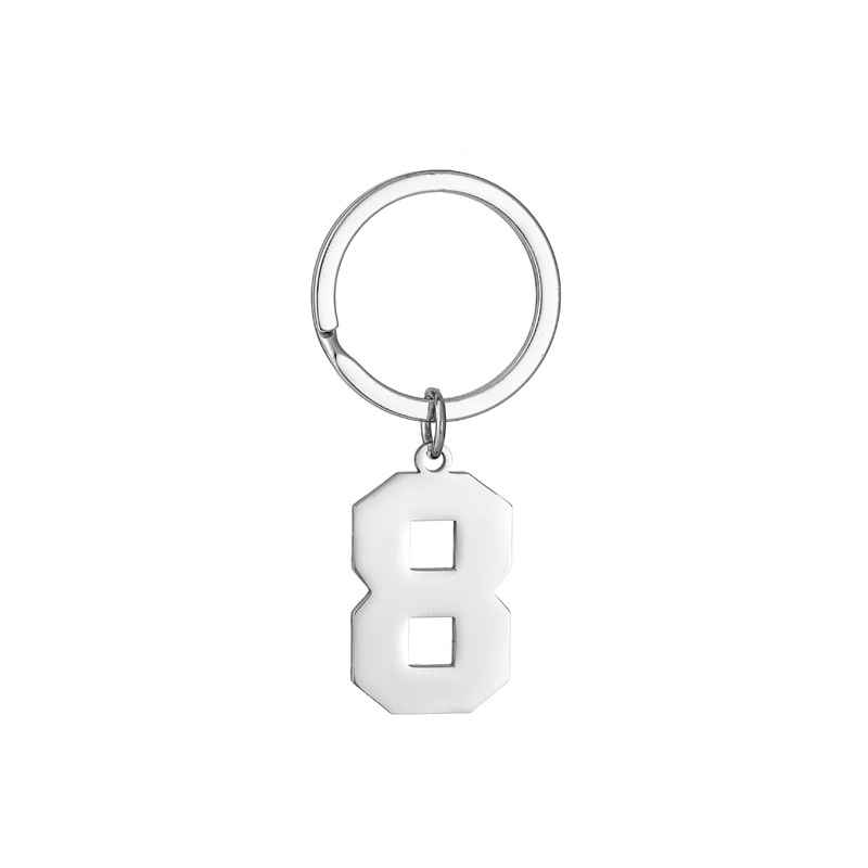 Simple Style Number Stainless Steel Unisex Keychain display picture 5