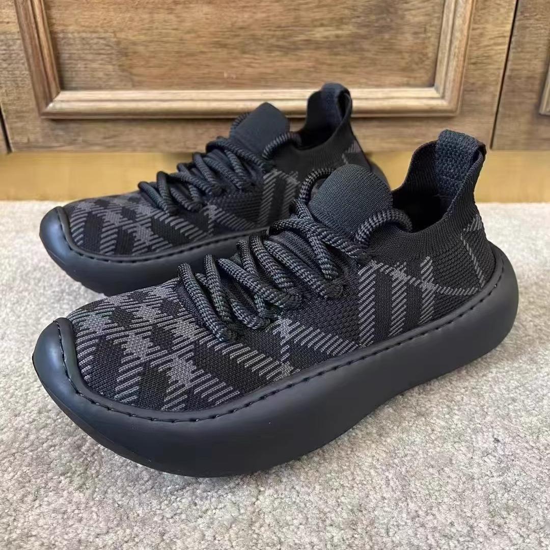 Classic Flying Woven Shoes High-end Youth Tire Thick Sole Booster Shoes Western-style All-match Trendy Men's Special Casual Shoes Mesh Shoes