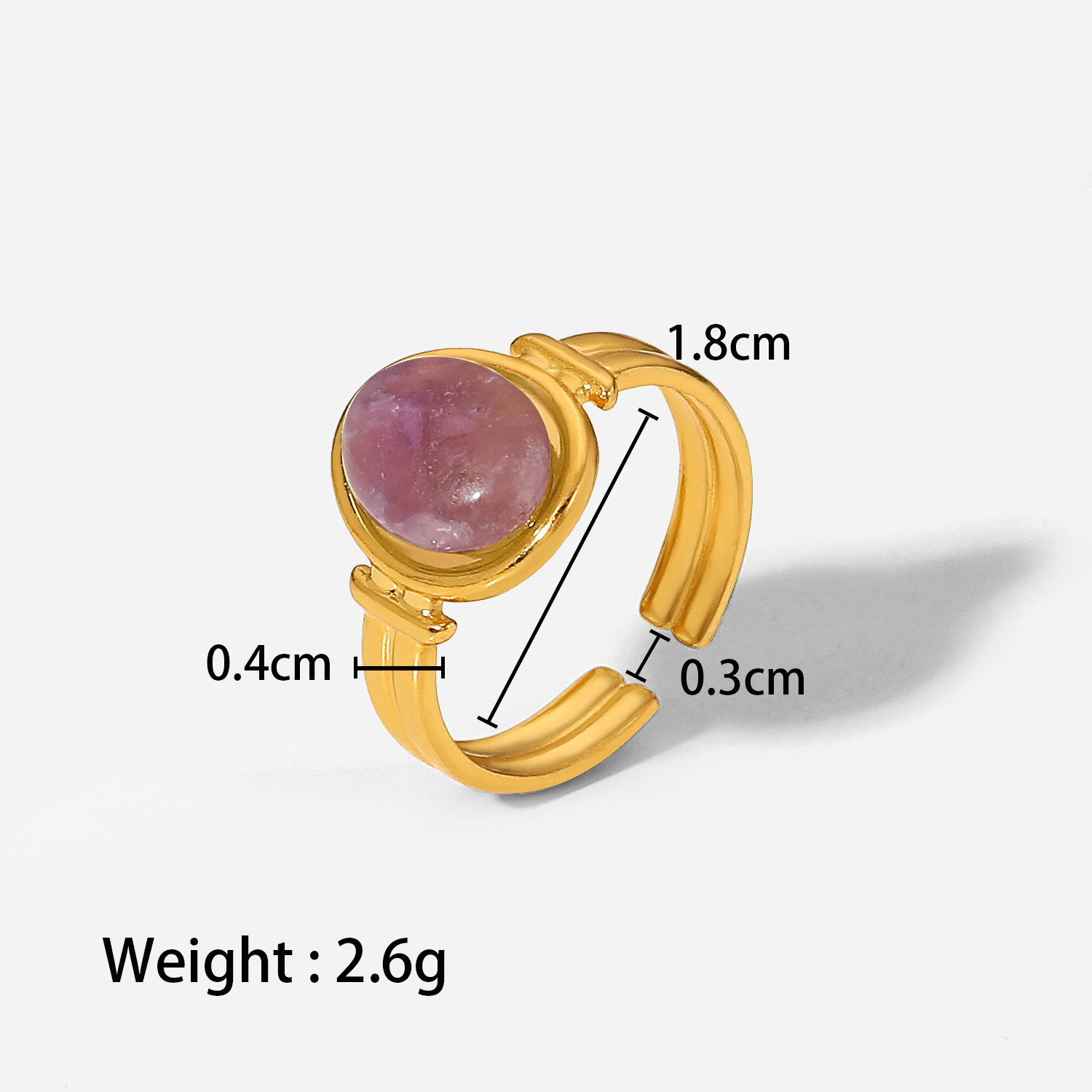 Oval Pattern Wholesale Jewelry Retro Oval 304 Stainless Steel Open Rings