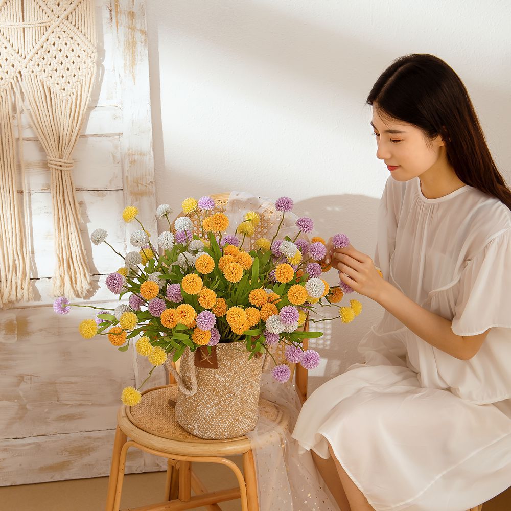 凝玉蒲公英INS風仿真花廠家家居裝飾跨境婚慶批發假花MW66787