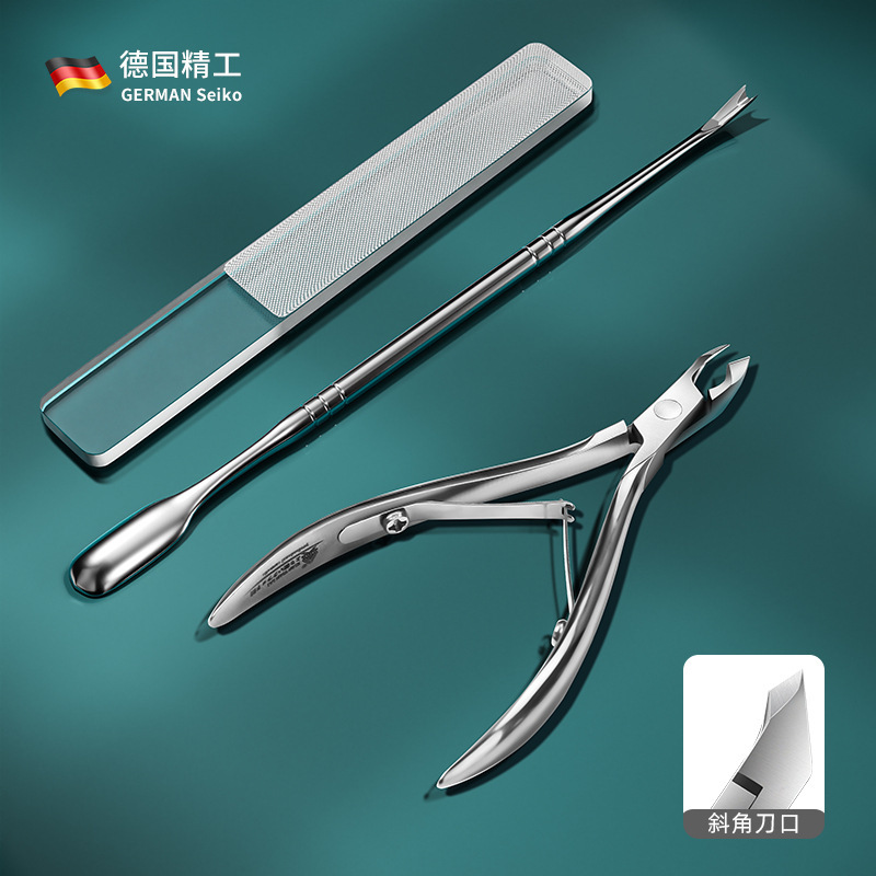 Uñas barbadas cortadoras de uñas Nail Forceps Tool Set de acero inoxidable cuero muerto cortador de uñas alemán doble cabeza image 12