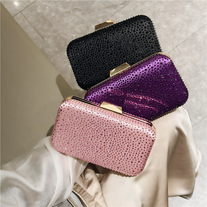 2025 nuevo paquete de cena transfronterizo bolsas de mano europeas y americanas bolsas de banquete con diamantes bolsas de caída de agua bolsas de moda bolsas de cena