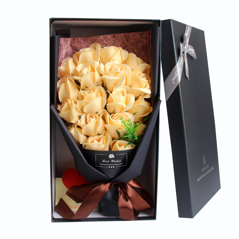 Regalo para el Día de San Valentín, ramo de 18 rosas terminadas, caja de regalo, regalo para el Día de la Madre, caja de regalo para cumpleaños, Día de San Valentín