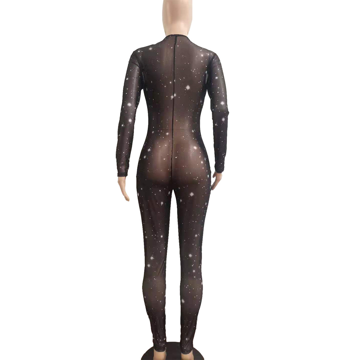 Sexy Mesh Digital Printing Jumpsuit
