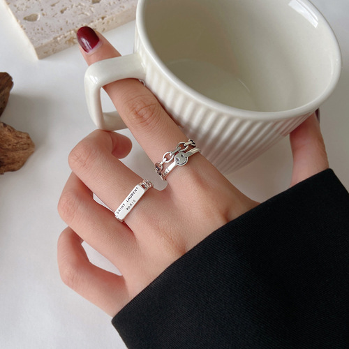 Rings for women that don't fade, high-end, cool vibe, open-ended, Instagram trendy, niche design, retro English band, wholesale