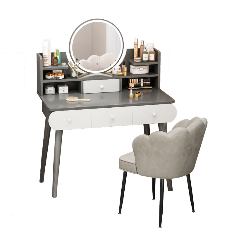 Tocador moderno minimalista dormitorio mesa de maquillaje pequeña mesa de tocador integrado MESA DE ALQUILER tocador espejo de maquillaje