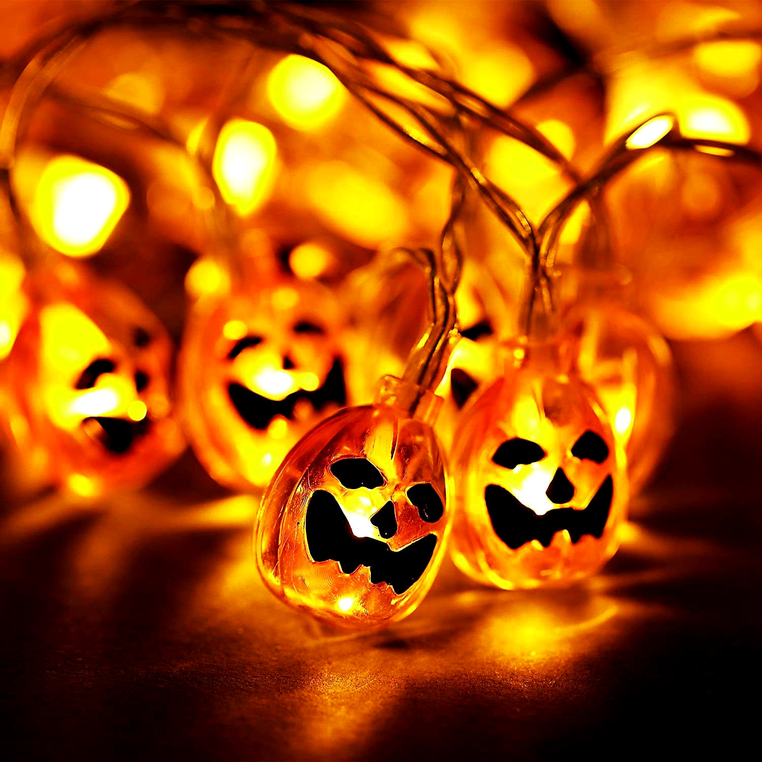 Guirnaldas de luces LED transfronterizas, guirnaldas de luces LED para Halloween, decoración exterior, luces LED de calabazas, luces decorativas para arreglos de escenas de Amazon.