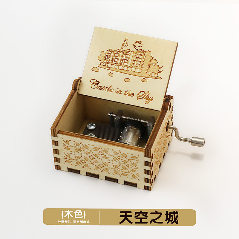 木製オルゴール置物クラシック彫刻手回し音楽ボックスクリスマス工芸品プレゼント現物|undefined