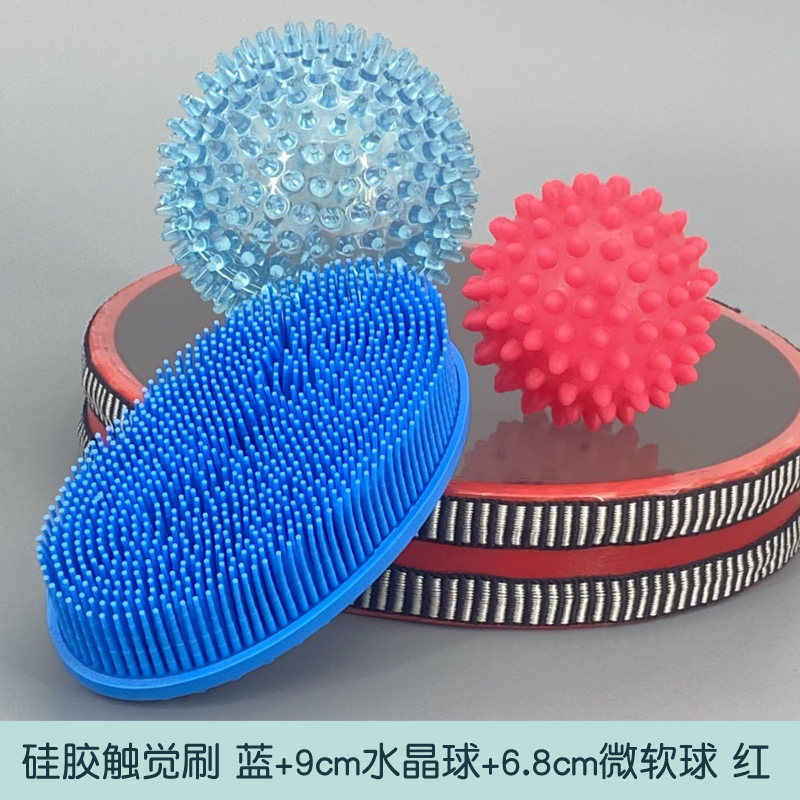 cepillo táctil tacto bola de masaje tacto niños entrenamiento sensorial tacto bola de baño acariciar juguetes equipo de rehabilitación W