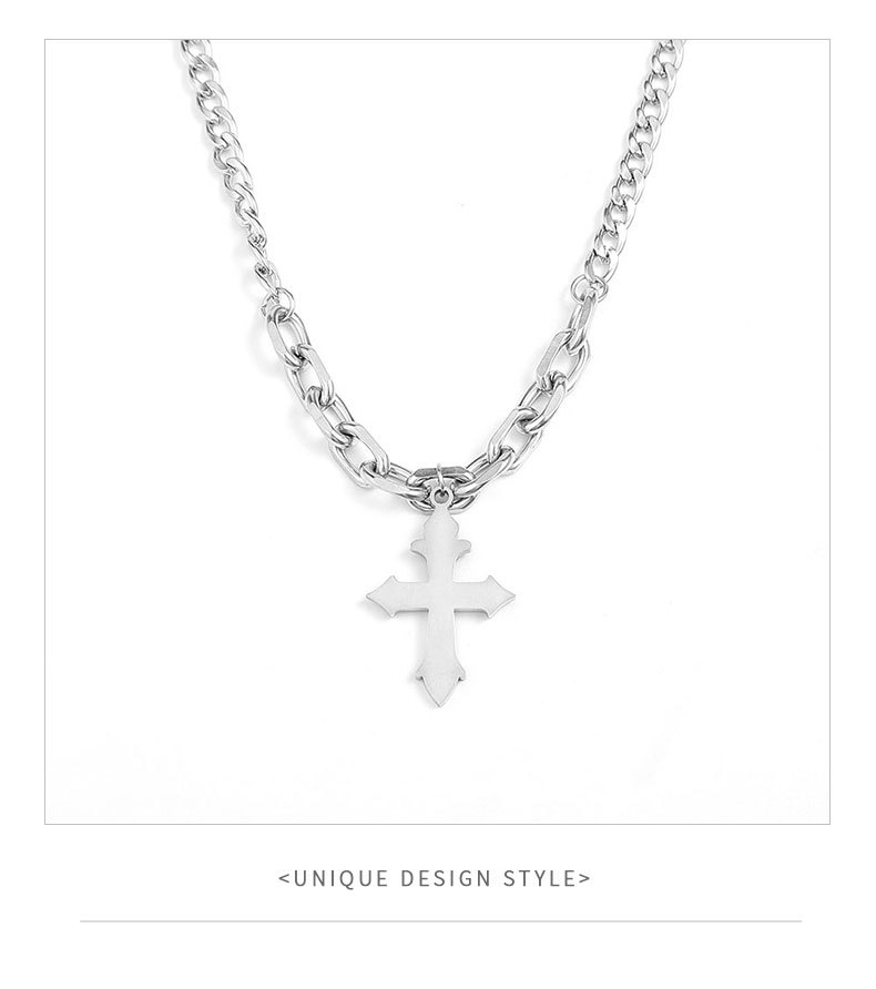 Hip-Hop Geometric Titanium Steel Polishing Pendant Necklace 1 Piece