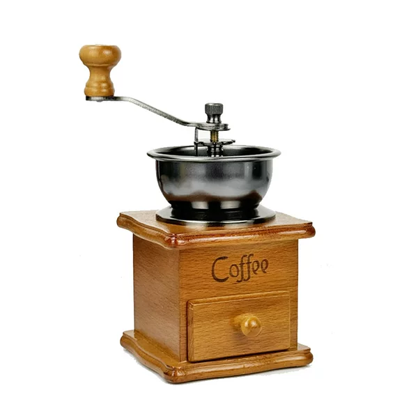 Light color bean grinder coffee bean hand grinder grinder household manual bean grinder vintage log grinder