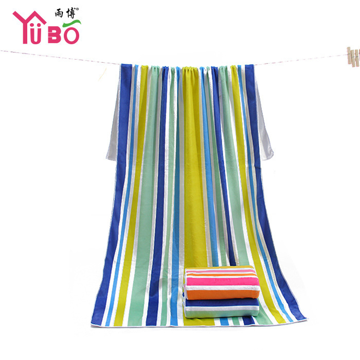 Yubo Microfiber Warp-Knitted Polyester Beach Towel, Printed Large Bath Towel, Cross-Border Selection, Colorful Striped Beach Towel, Multiple Patterns
