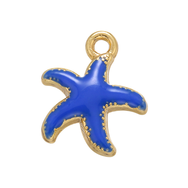 Color Drop Oil Starfish Small Pendant Five-pointed Star Diy Jewelry display picture 5