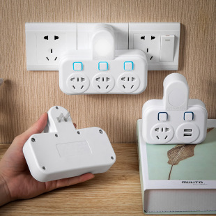 Two-Pin Socket Converter Two-Pin American Standard Thai Plug-In Board Wireless Multi-Function Two-Phase Double-Head 2-Item USB Plug-In