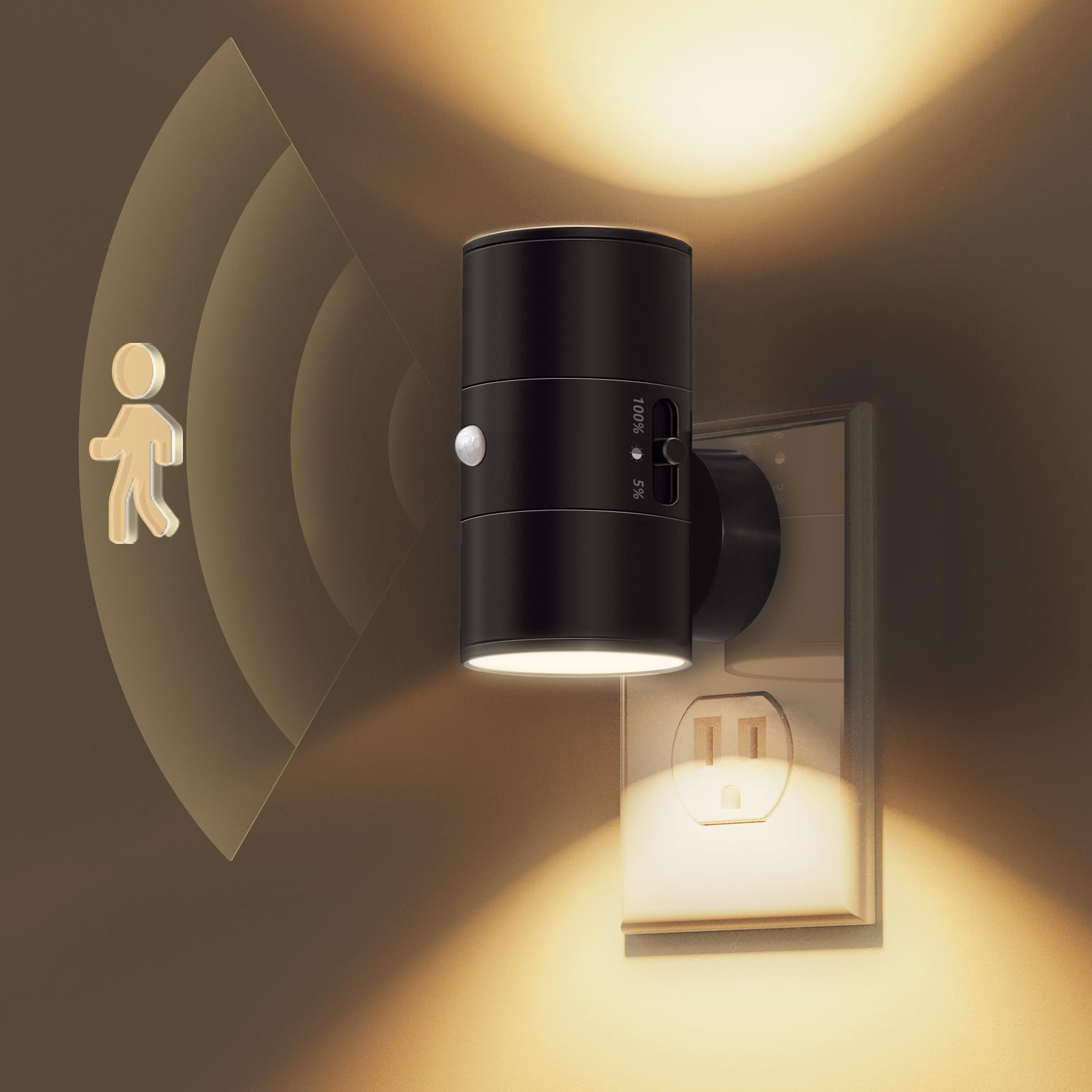 Amazon LED lámpara de pared enchufable luz nocturna detección de movimiento inducción de luz caliente 3000K iluminación de dormitorio luz de atmósfera image 10
