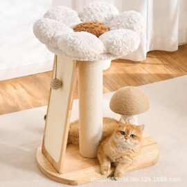 花朵猫爬架猫窝一体保暖猫咪爬架猫抓柱磨爪耐抓猫咪自嗨解闷玩具