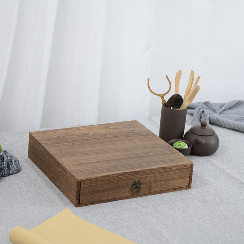 木质普洱茶饼包装盒子实木茶叶包装礼品礼盒桐木节日简约礼品盒子