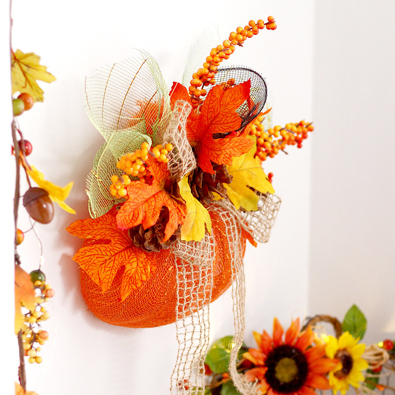 アマゾンの新商品ハロウィーン装飾品秋の豊作節紅葉カボチャの花輪ホームペンダント壁掛け|undefined