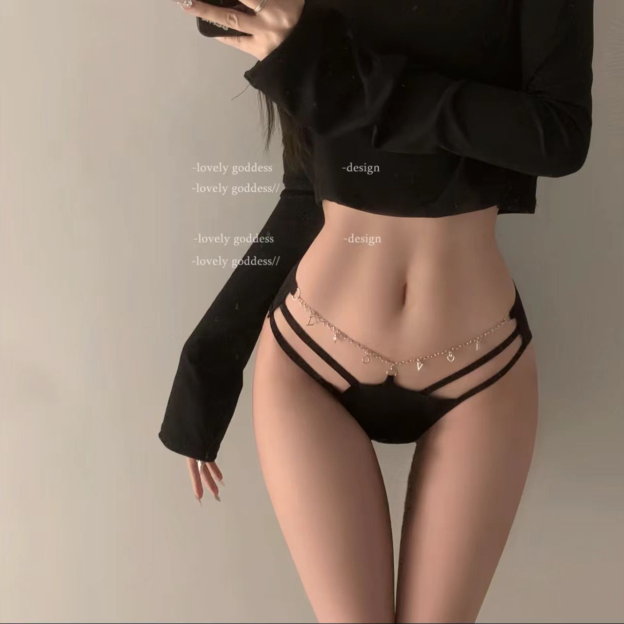 Japanese high-end pure sexy ladies chain underwear personalized fashion comfortable breathable hip seamless briefs