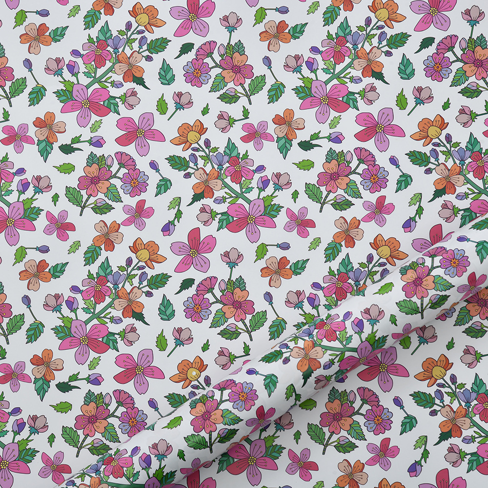 Transfronterizo nuevo papel de regalo serie de flores papel recubierto pequeña caja de regalo floral papel de regalo al por mayor