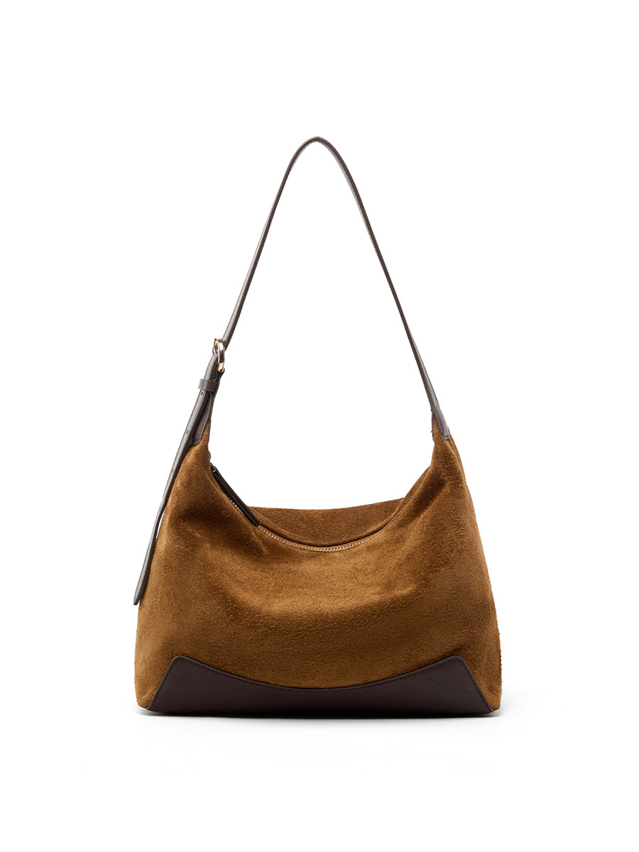 Suede Underarm Hobo Bag Luxury Commuter Crossbody Bag 2025 New Women's Handbag Shoulder Bag - Thumbnail 6