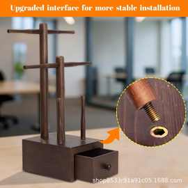 木质戒指支架桌面垒球戒指收藏架可叠加棒球戒指展示架