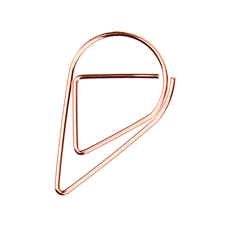 Color tamaño pequeño clip de papel en forma de gota galvanoplastia primavera acero sigleton clip de papel al por mayor de fábrica no es fácil de romper