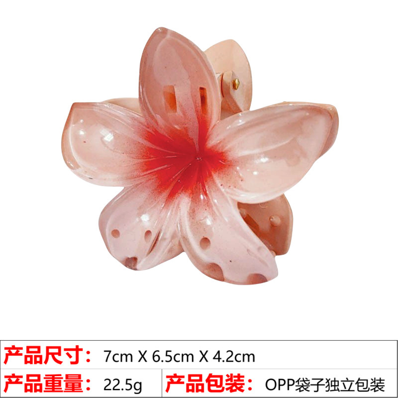 7CM Amazonヨーロッパとアメリカの国境を越えた人気のカラフルなプルメリアヘアピンフラワーグリッパーハーフグリップシャーククリップ後頭部用|undefined