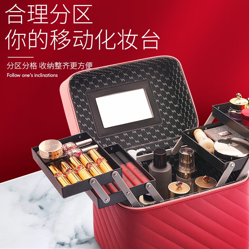 Venta al por mayor caja de cosméticos celebridad Internet gran capacidad ins estilo caja de almacenamiento de cosméticos