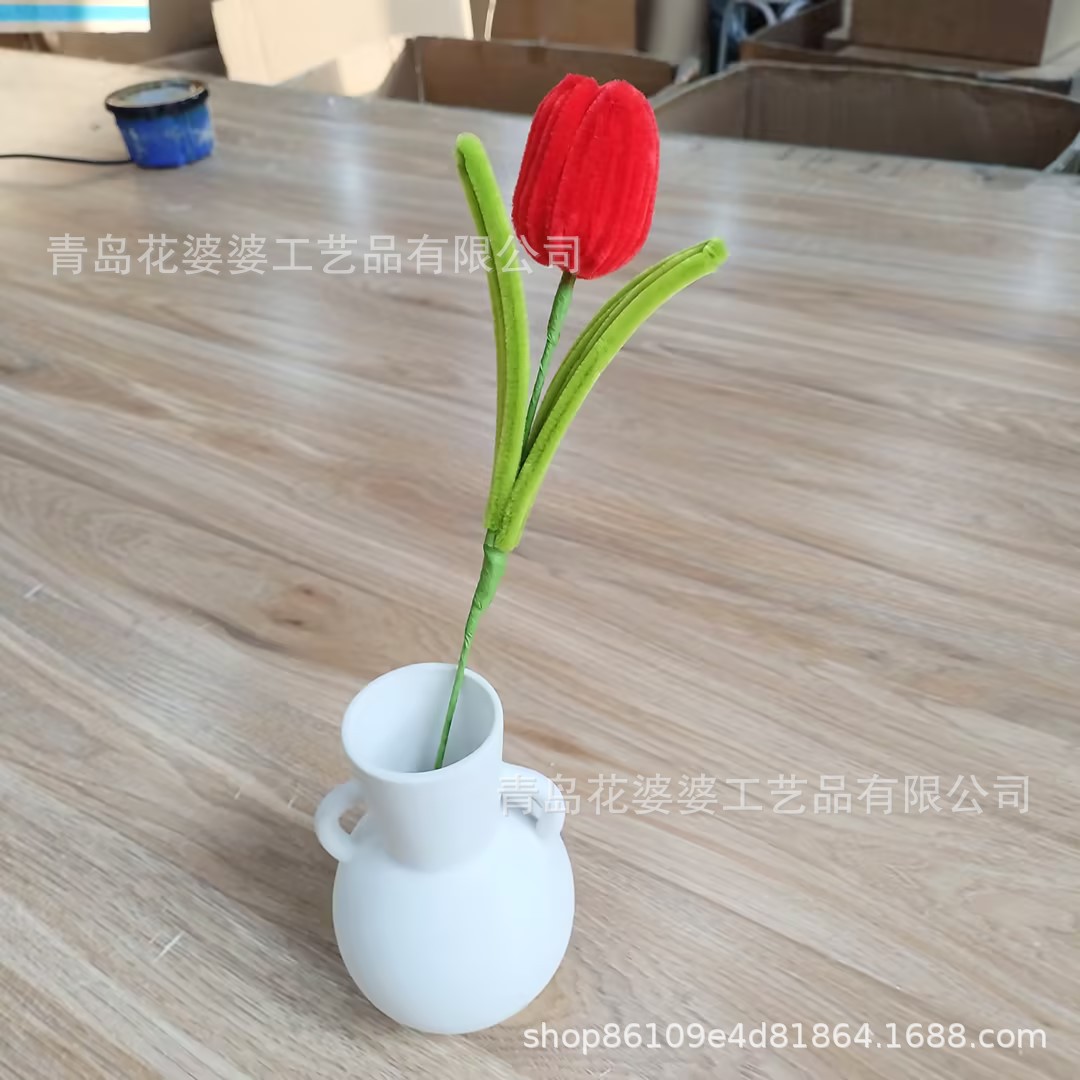 Flores de simulación de palo de torsión al por mayor dulces hechos a mano color flores de tulipanes flores falsas regalos de vacaciones decorativas para el hogar