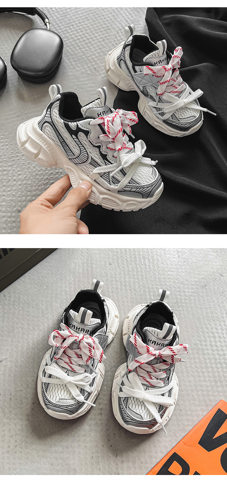 Paris Family Children's Shoes 2023 Spring and Autumn New Children's Shoes Mesh Dad Shoes Boys' Shoes Girls' Sports Shoes_ecoleips.com